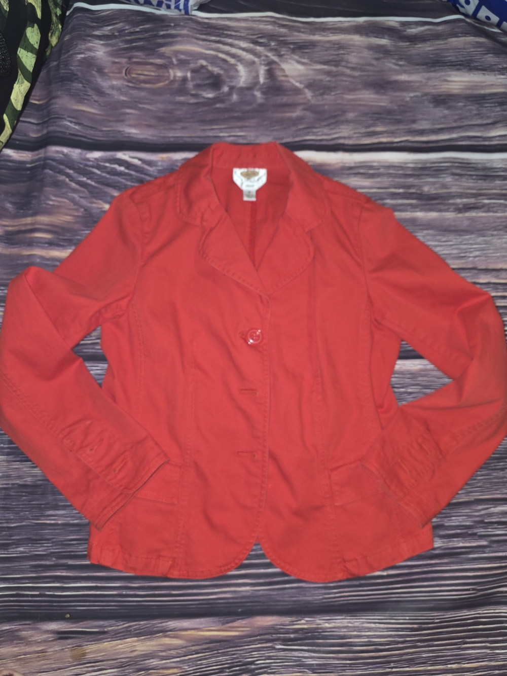 Talbots Red Cotton Blazer Jacket